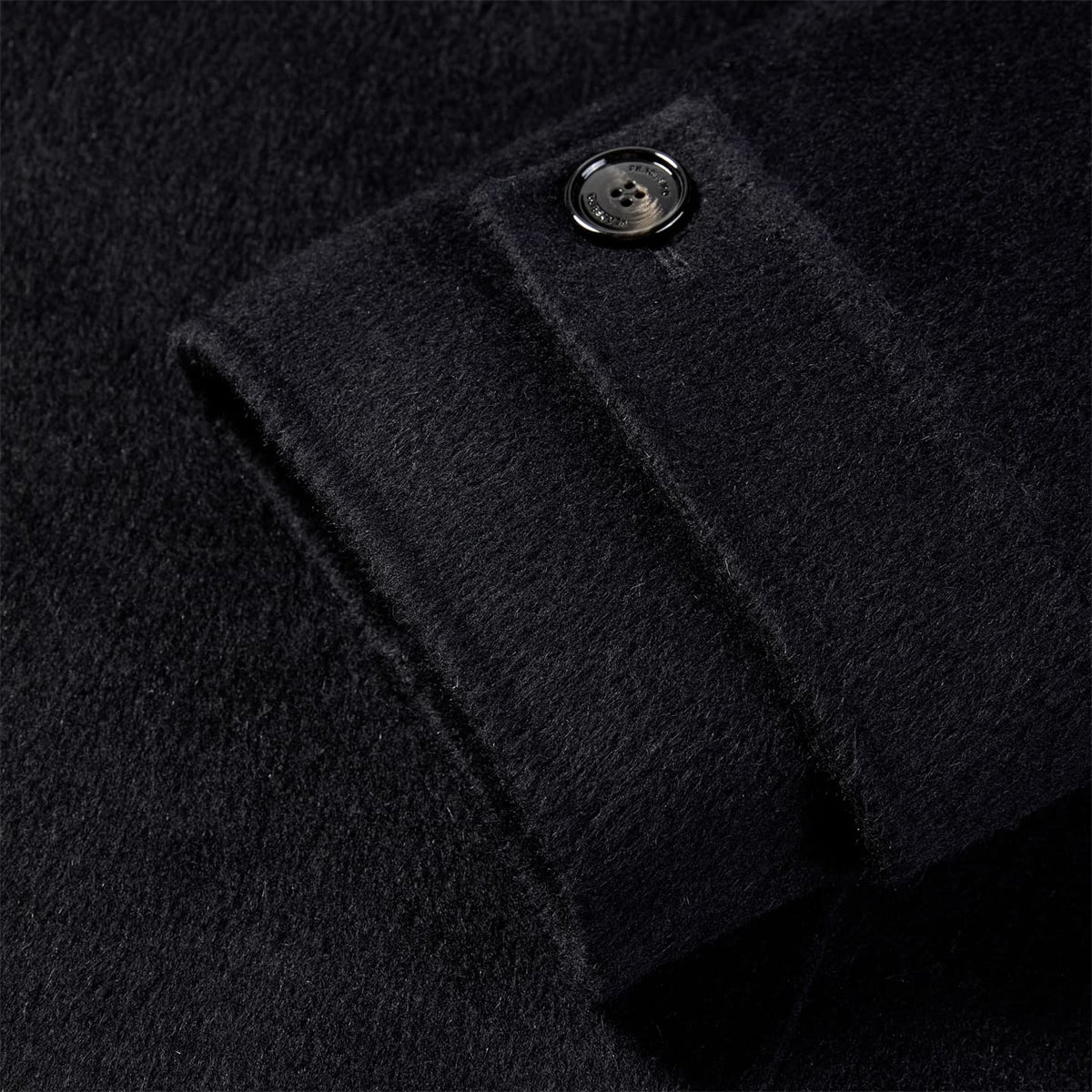 Women's Black Hooded Double-Face Wool Coat
